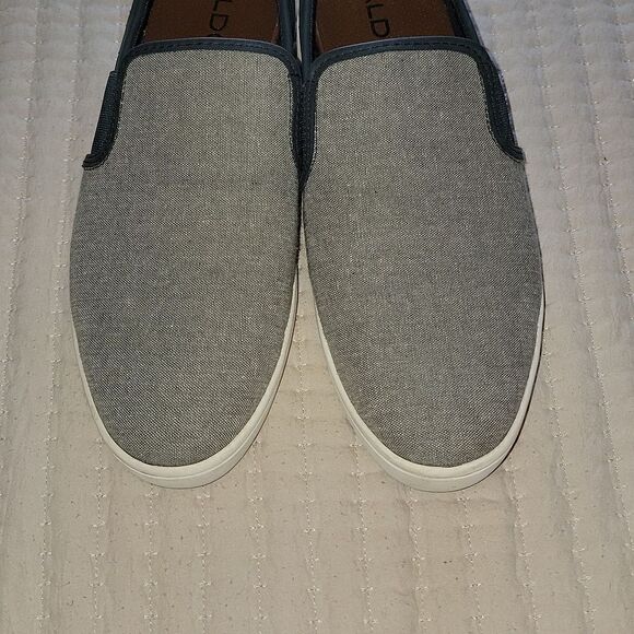 ALDO Men's Gray Denim Look & Navy Casual Slip On Comfort Loafers Size 12 - Picture 10 of 16